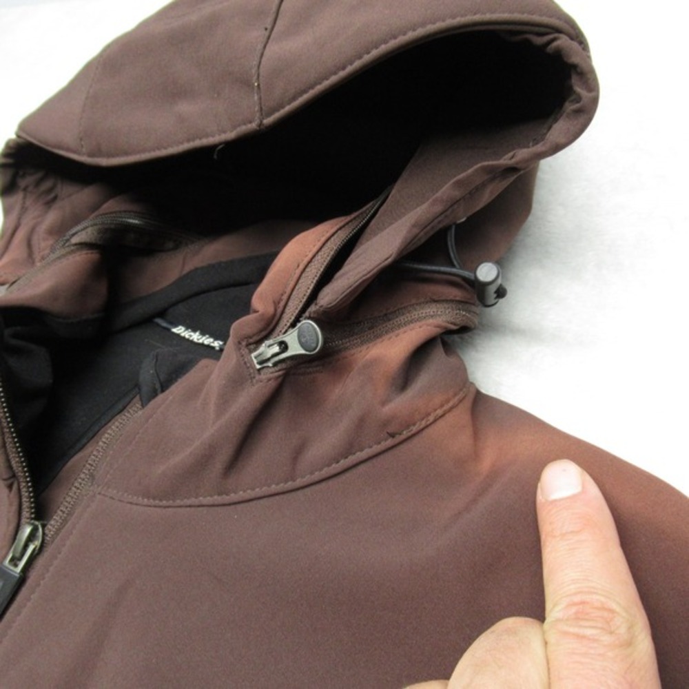Dickies Storm Jacket Women 2XL Brown Plaid Hooded Full Zip Fleece Line Softshell - Picture 9 of 15